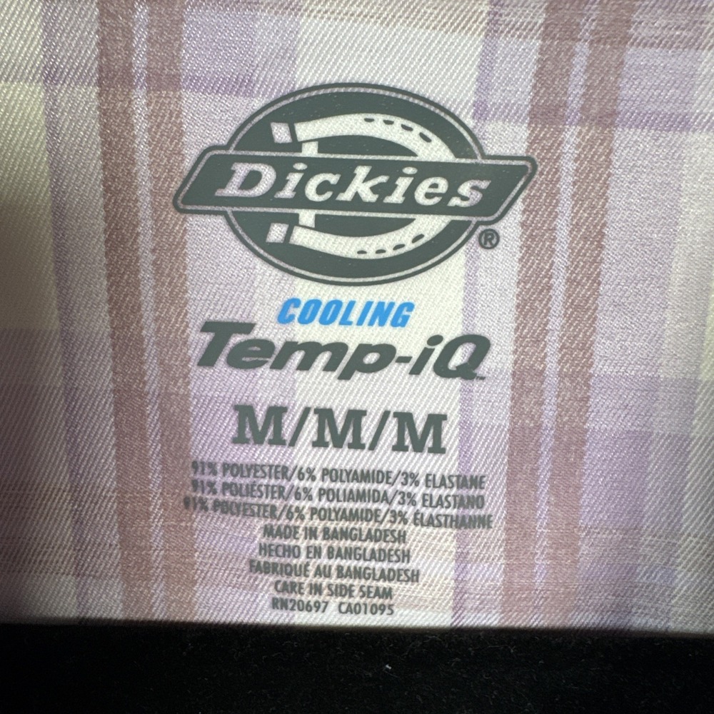 Dickies Snap Shirt Womens M Purple Plaid Cooling Utility Workwear NWT - Picture 3 of 14